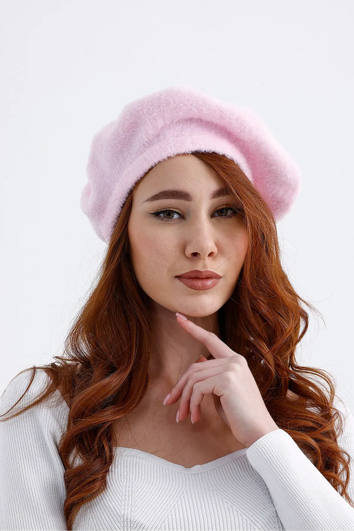 Paris Yün Ressam Şapka Pudra Pembe görsel 2