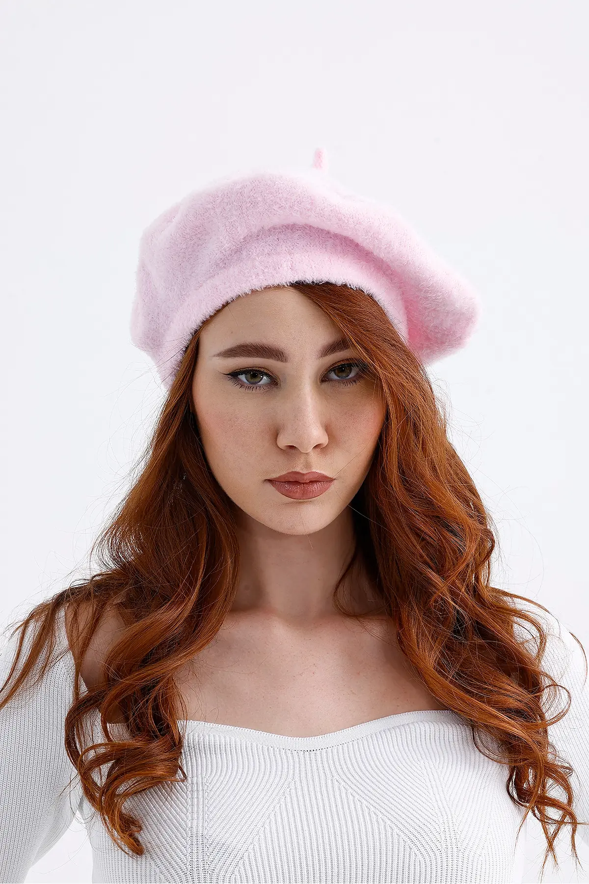 Paris Yün Ressam Şapka Pudra Pembe görsel 3