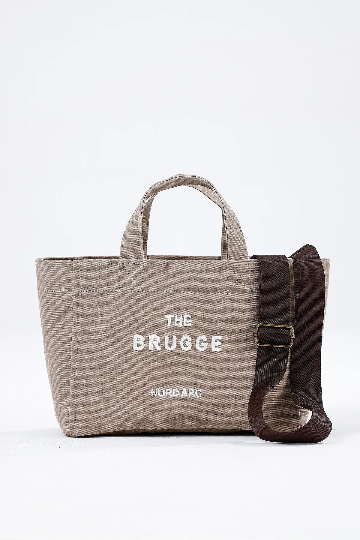The Brugge Tote Bag Mumlu Kanvas Çanta Bej