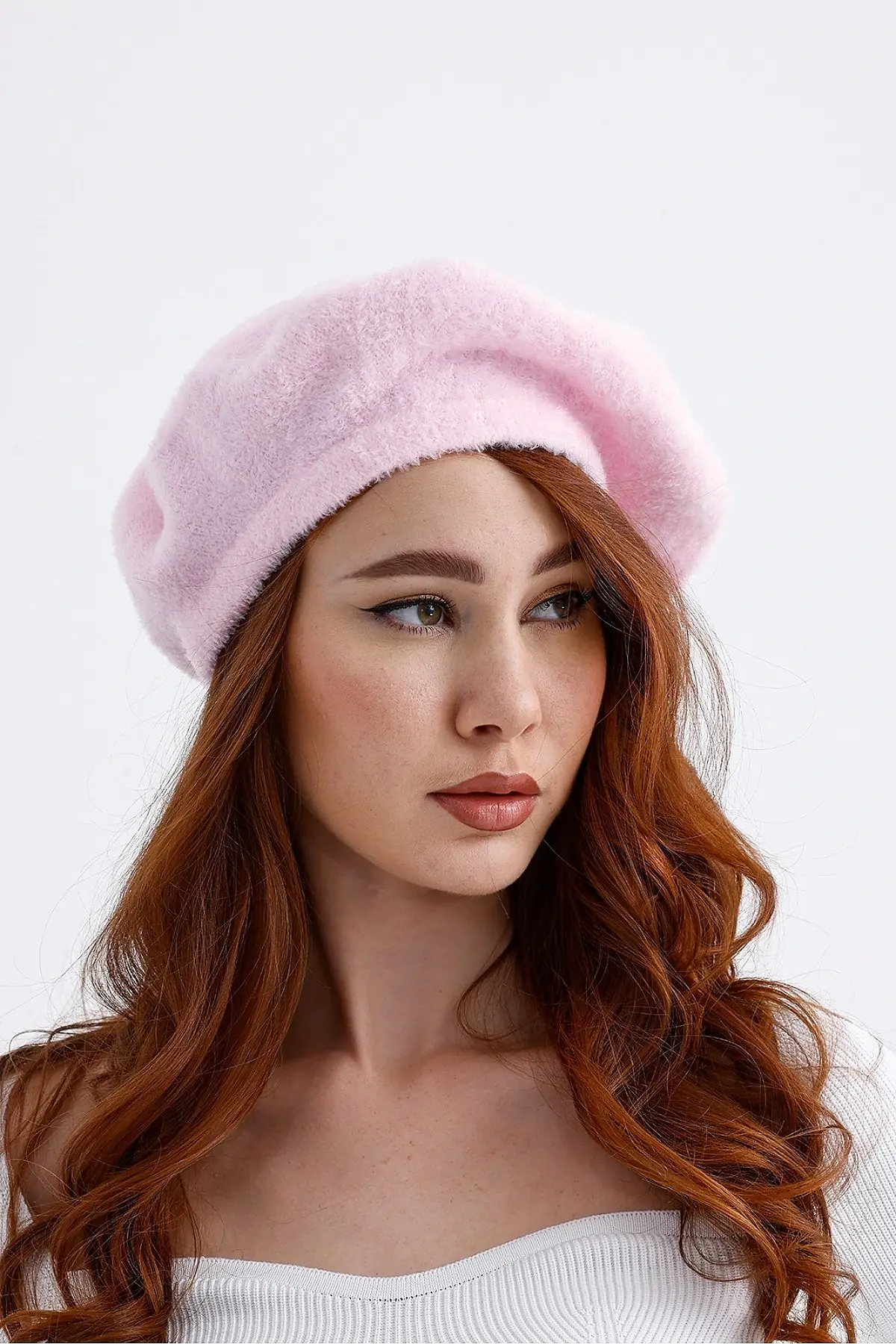 Paris Yün Ressam Şapka Pudra Pembe