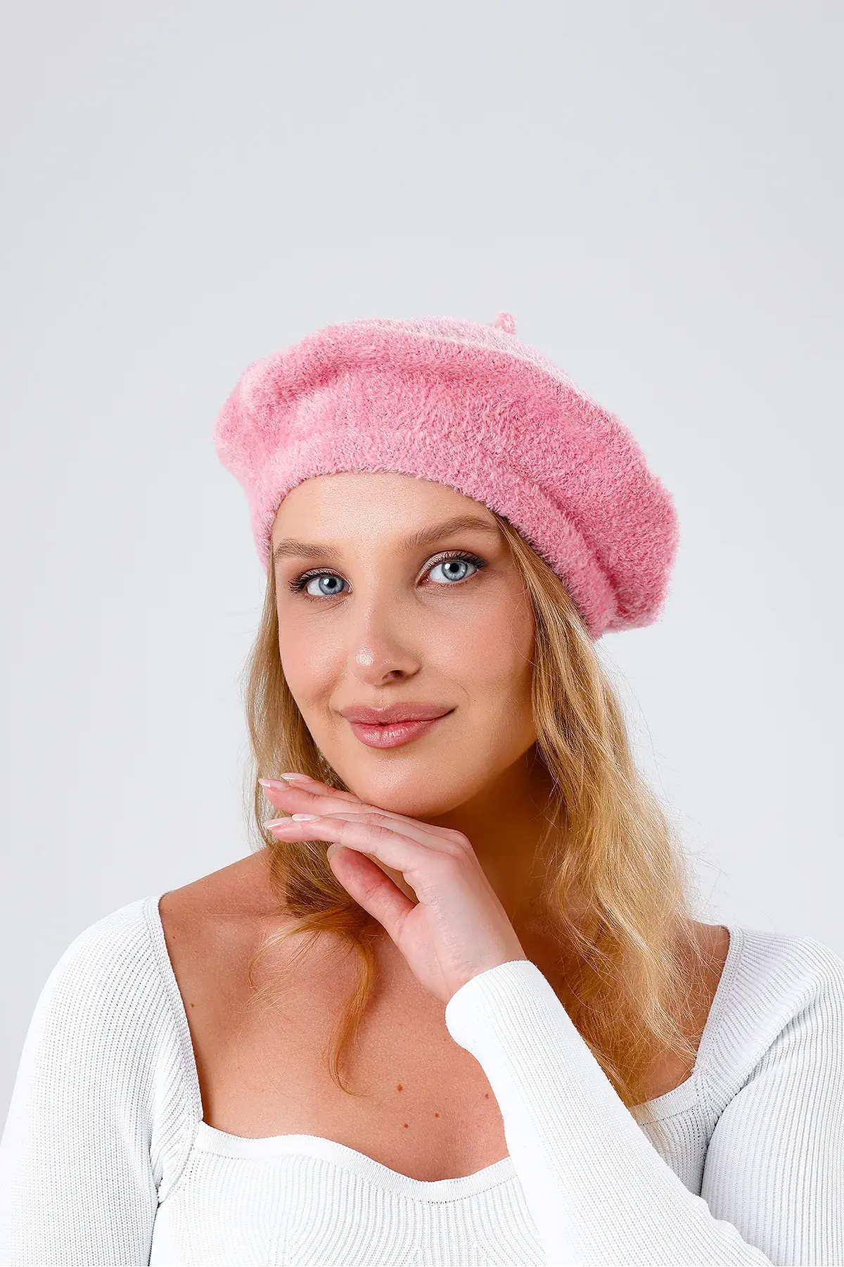 Paris Yün Ressam Şapka Pembe