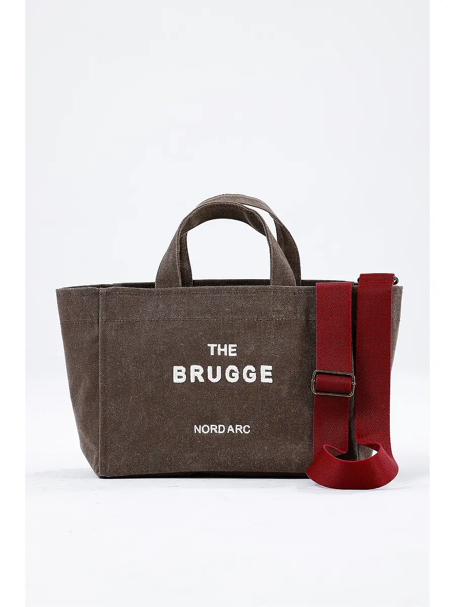 The Brugge Tote Bag Mumlu Kanvas Çanta Kahverengi