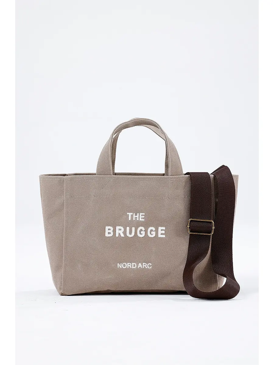 The Brugge Tote Bag Mumlu Kanvas Çanta Bej