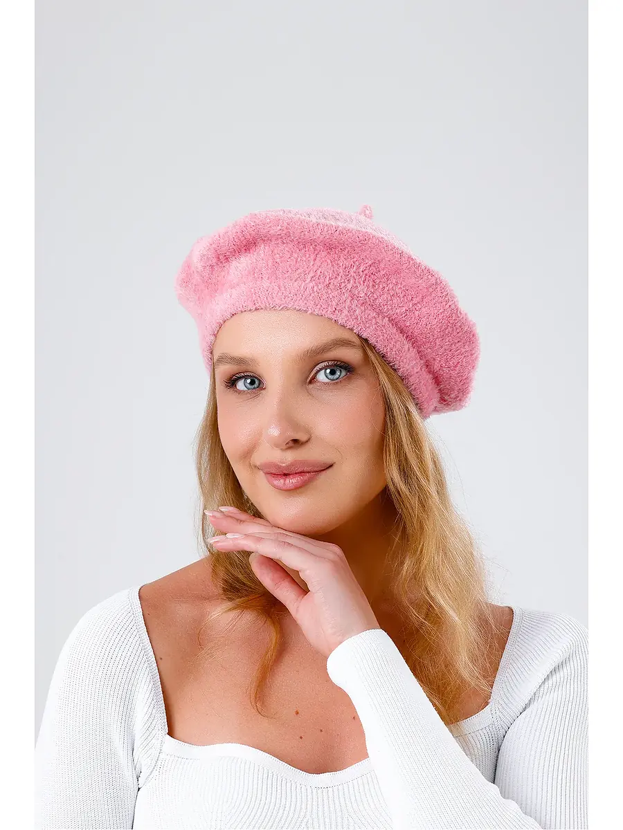 Paris Yün Ressam Şapka Pembe