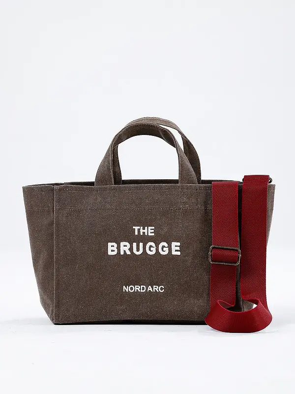 The Brugge Tote Bag Mumlu Kanvas Çanta Kahverengi