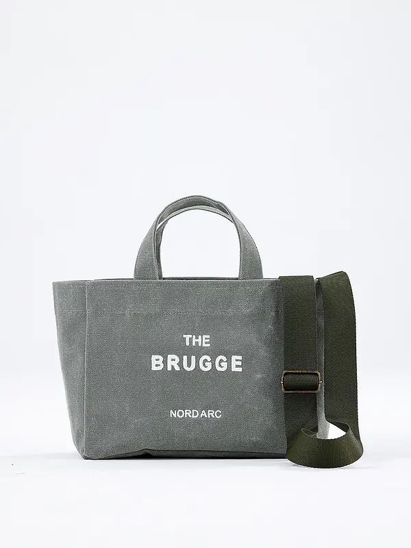 The Brugge Tote Bag Mumlu Kanvas Çanta Yeşil